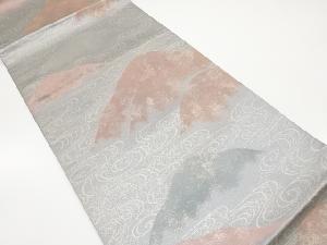 遠山に観世水模様織り出し　袋帯